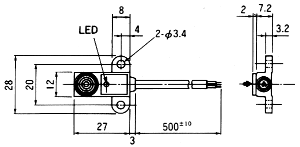 MS-4000接近传感器（接近开关）尺寸